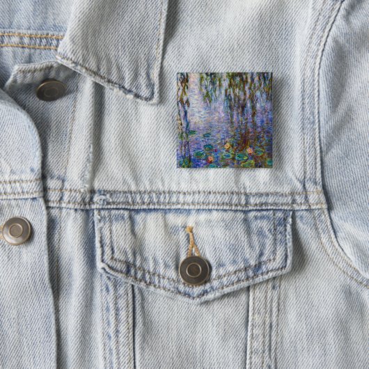 Claude Monet - Water Lilies Vierkante Button 5,1 Cm (In situ)