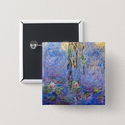 Claude Monet - Water Lilies Vierkante Button 5,1 Cm (Voorkant /achterkant)