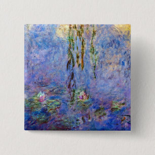 Claude Monet - Water Lilies Vierkante Button 5,1 Cm