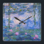 Claude Monet - Water Lilies Vierkante Klok<br><div class="desc">Claude Monet - Water Lilies</div>