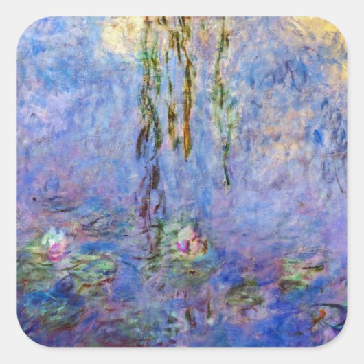 Claude Monet - Water Lilies Vierkante Sticker (Voorkant)