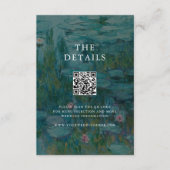 Claude Monet Water Lilies Wedding Informatiekaartje (Voorkant)