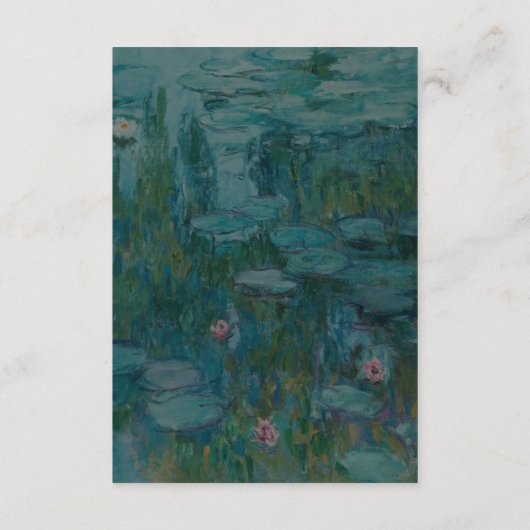 Claude Monet Water Lilies Wedding Informatiekaartje (Achterkant)