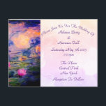 Claude Monet  Water Lilies Wedding Invitat Briefkaart<br><div class="desc">Claude Monet Water Lilies Met een mooie klassieke en  ondergrond. Uitnodigingen voor de bruid en bruidegom voor een perfecte bruiloft.</div>