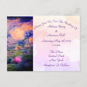 Claude Monet  Water Lilies Wedding Invitat Briefkaart