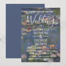 Claude Monet Water Lilies Wedding Kaart