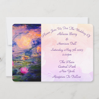 Claude Monet Water Lilies Wedding Kaart
