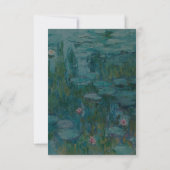 Claude Monet Water Lilies Wedding RSVP Kaartje (Achterkant)