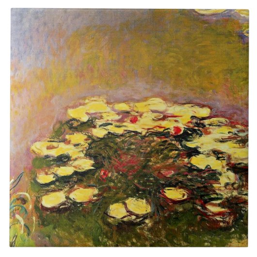 Claude Monet, Water Lilies (yellow), Tegeltje (Voorkant)
