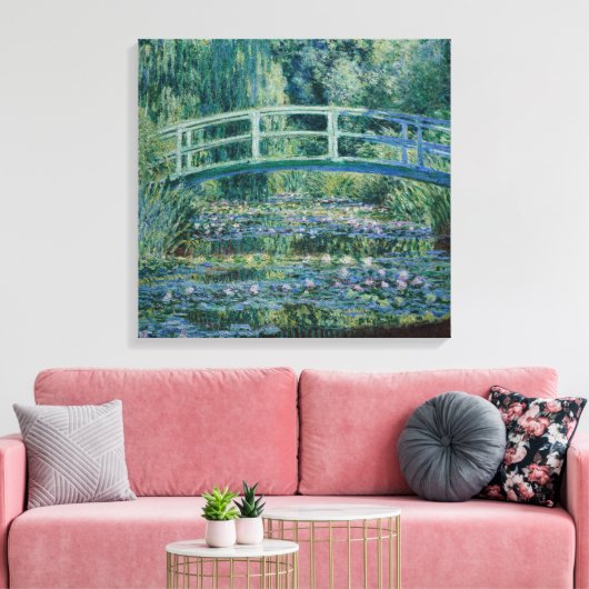 Claude Monet Water-Liliy Pond – Japanese bridge Canvas Afdruk (Insitu (Woonkamer))