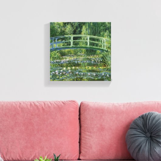 Claude Monet Water-Liliy Pond – Japanische Brücke Canvas Afdruk (Insitu (Woonkamer))