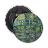 Claude Monet - Water Lily pond, Green Harmony Button Flesopener (Voorkant)