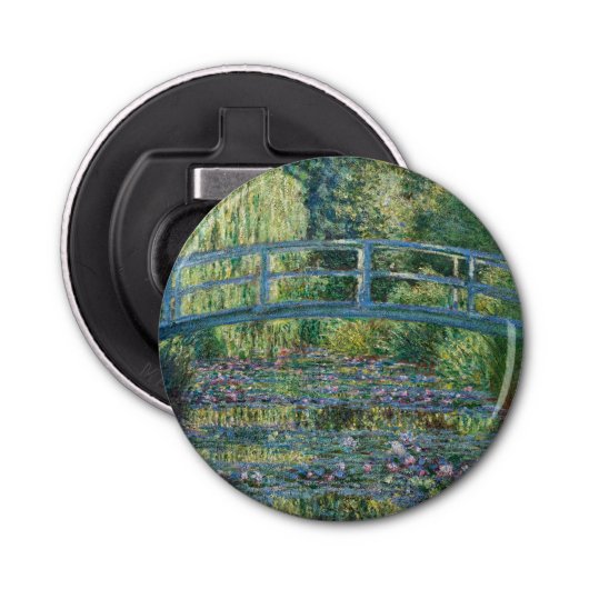Claude Monet - Water Lily pond, Green Harmony Button Flesopener (Voorkant)