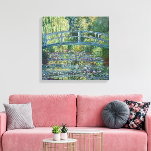 Claude Monet - Water Lily pond, Green Harmony Canvas Afdruk (Insitu (Woonkamer))