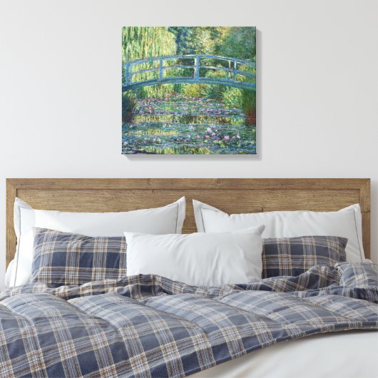 Claude Monet - Water Lily pond, Green Harmony Canvas Afdruk (Insitu (Slaapkamer))