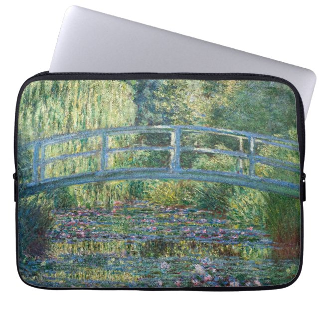 Claude Monet - Water Lily pond, Green Harmony Laptop Sleeve (Voorkant)