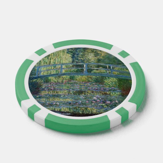 Claude Monet - Water Lily pond, Green Harmony Poker Chips (Enkel)