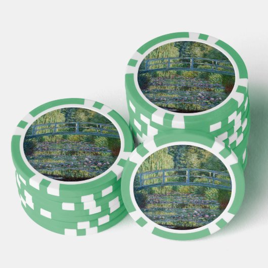 Claude Monet - Water Lily pond, Green Harmony Poker Chips (Opstapeling)