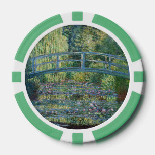 Claude Monet - Water Lily pond, Green Harmony Poker Chips