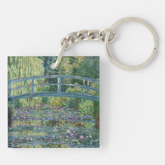 Claude Monet - Water Lily pond, Green Harmony Sleutelhanger (Achterkant)