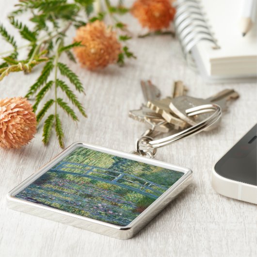 Claude Monet - Water Lily pond, Green Harmony Sleutelhanger (Zijkant)