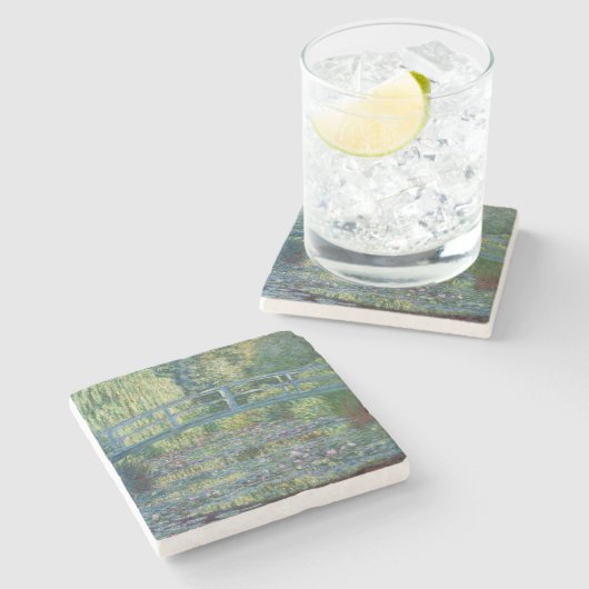 Claude Monet - Water Lily pond, Green Harmony Stenen Onderzetter (Zijkant)