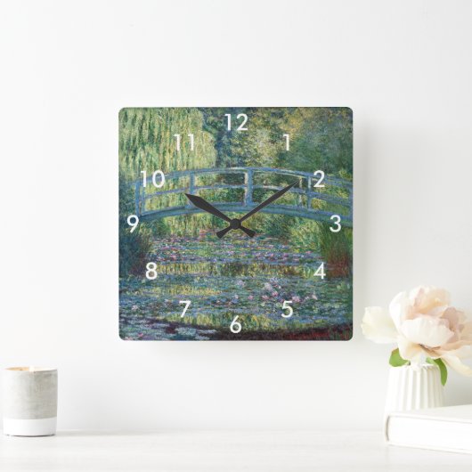 Claude Monet - Water Lily pond, Green Harmony Vierkante Klok (Huis)