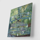 Claude Monet - Water Lily pond, Green Harmony Vierkante Klok (Hoek)