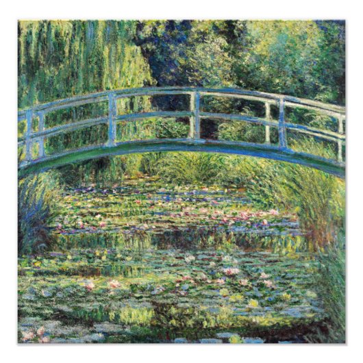 Claude Monet - Water Lily Pond & Japanse brug Foto Afdruk (Voorkant)
