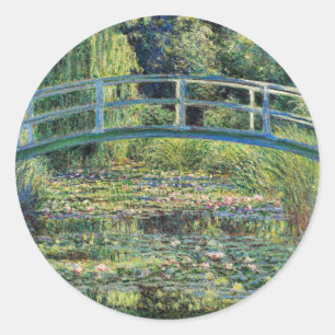 Claude Monet - Water Lily Pond & Japanse brug Ronde Sticker