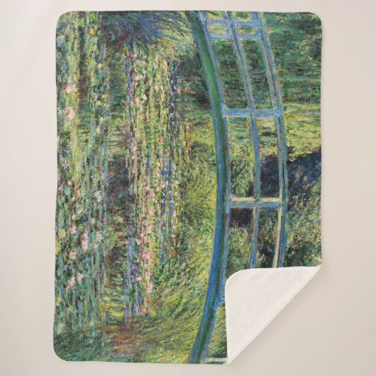 Claude Monet - Water Lily Pond & Japanse brug Sherpa Deken (Voorkant)