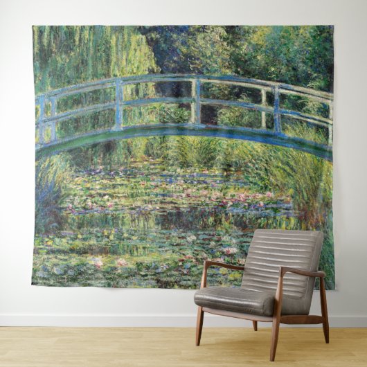Claude Monet - Water Lily Pond & Japanse brug Wandkleed (In Situ (horizontaal))