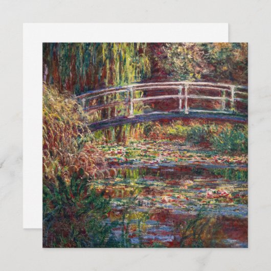 Claude Monet - Water Lily pond, Roze Harmony Bedankkaart (Voorkant / Achterkant)