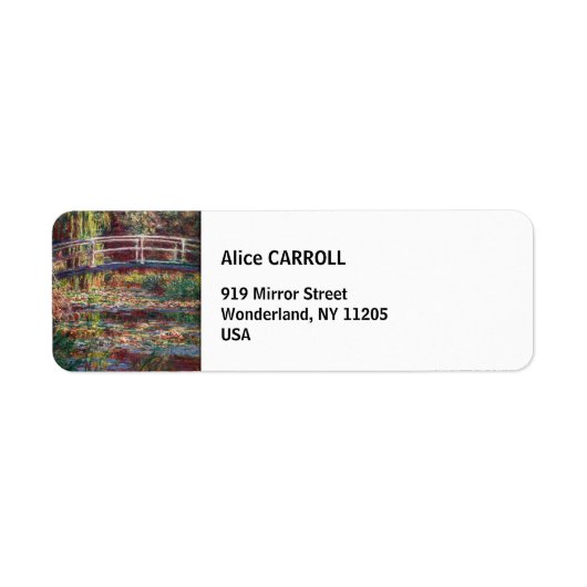 Claude Monet - Water Lily pond, Roze Harmony Etiket (Voorkant)