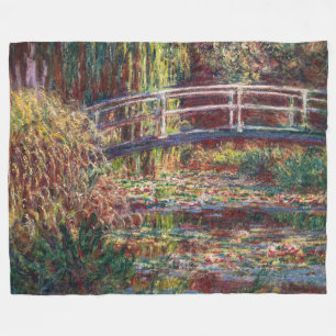 Claude Monet - Water Lily pond, Roze Harmony Fleece Deken
