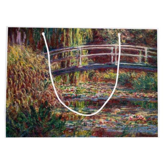 Claude Monet - Water Lily pond, Roze Harmony Groot Cadeauzakje (Achterkant)