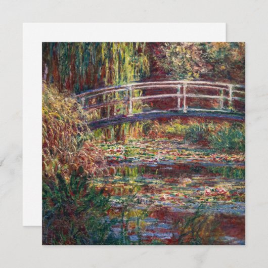 Claude Monet - Water Lily pond, Roze Harmony Kaart (Voorkant / Achterkant)