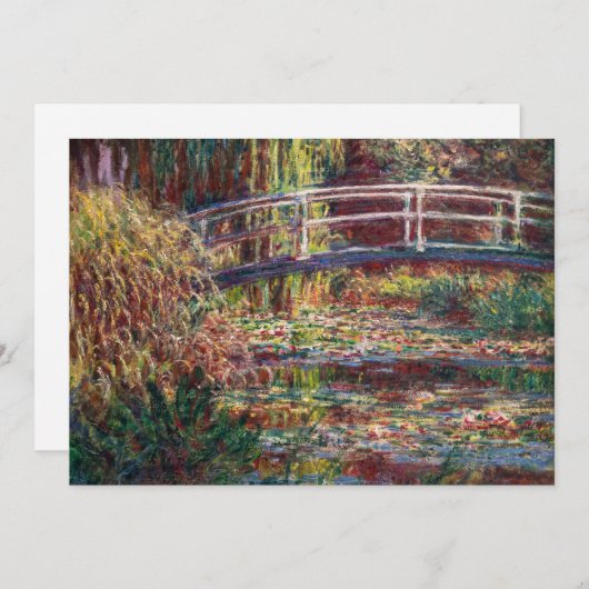 Claude Monet - Water Lily pond, Roze Harmony Kaart (Voorkant / Achterkant)