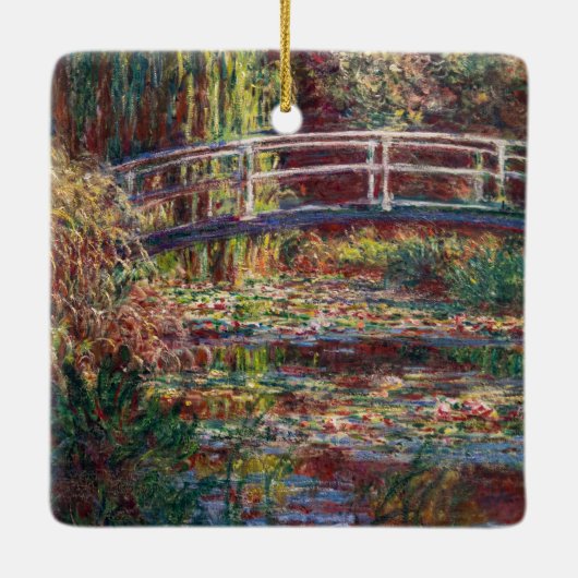 Claude Monet - Water Lily pond, Roze Harmony Keramisch Ornament (Achterkant)