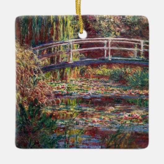 Claude Monet - Water Lily pond, Roze Harmony Keramisch Ornament (Voorkant)