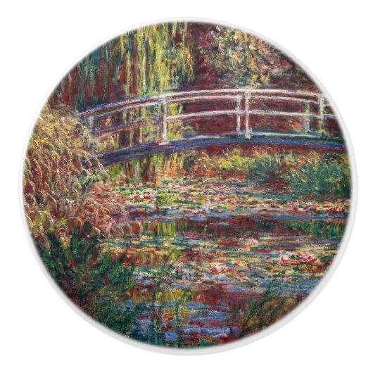 Claude Monet - Water Lily pond, Roze Harmony Keramische Knop (Voorkant)