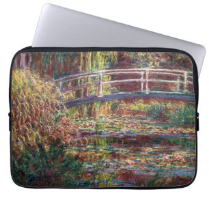 Claude Monet - Water Lily pond, Roze Harmony Laptop Sleeve