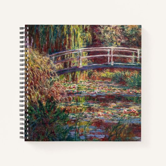Claude Monet - Water Lily pond, Roze Harmony Notitieboek (Voorkant)