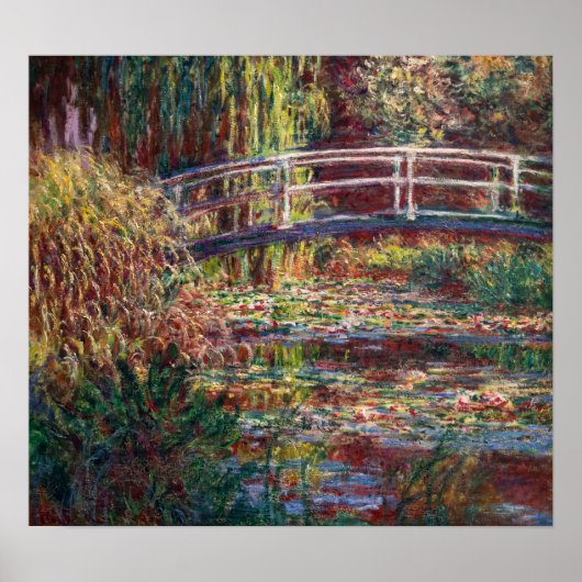 Claude Monet - Water Lily pond, Roze Harmony Poster (Voorkant)