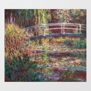 Claude Monet - Water Lily pond, Roze Harmony Raamsticker