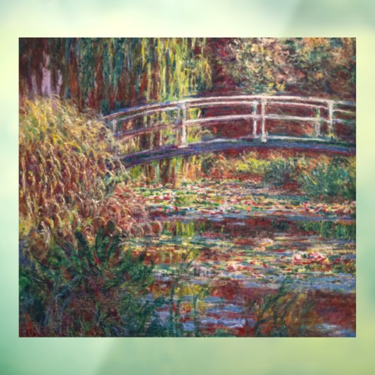 Claude Monet - Water Lily pond, Roze Harmony Raamsticker (Vel 3)