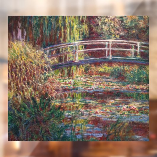 Claude Monet - Water Lily pond, Roze Harmony Raamsticker (Vel 2)