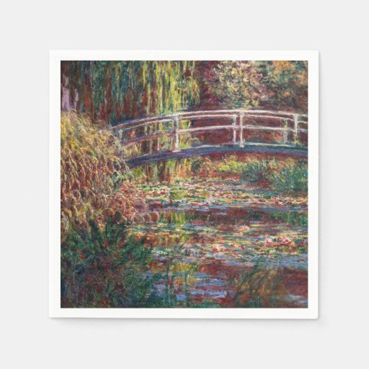 Claude Monet - Water Lily pond, Roze Harmony Servet (Voorkant)