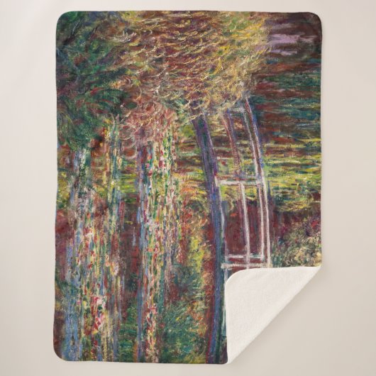 Claude Monet - Water Lily pond, Roze Harmony Sherpa Deken (Voorkant)