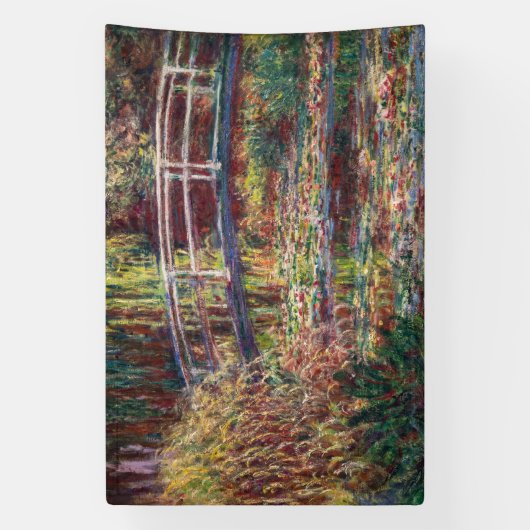 Claude Monet - Water Lily pond, Roze Harmony Spandoek (Verticaal)